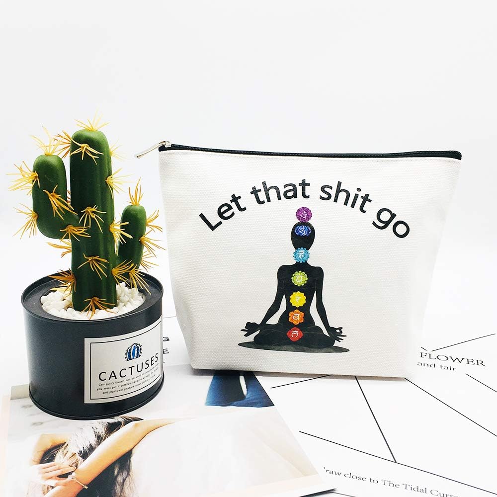 Yoga Gift for Yoga Instructor Yoga Accessories Women Funny Meditation Gifts Zen Gifts Let That Go Makeup Bag Cosmetic Bag Pouch Tote Bag Travel Bag for Birthday Christmas Gifts 5 61JWqALqXnL. AC SL1000