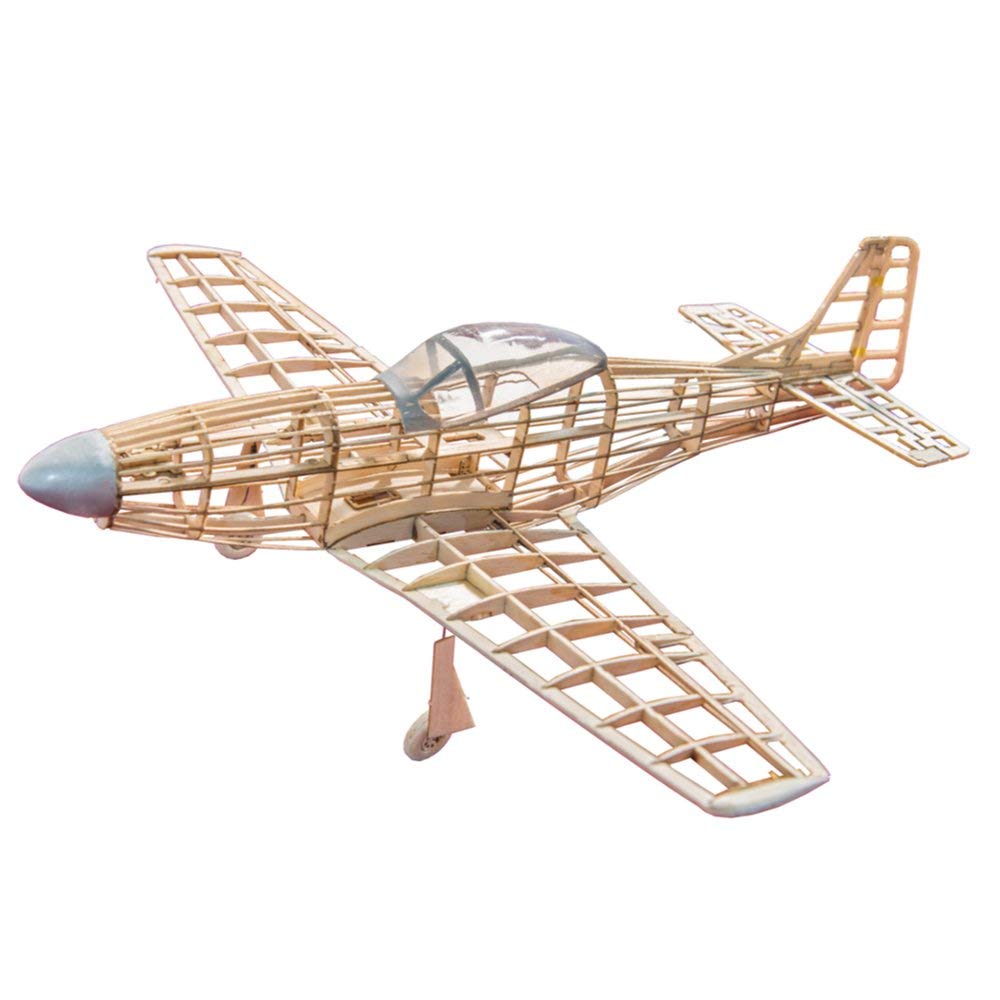 Baby Kim Balsa Wood Airplane P51-D Mustang 400mm Wingspan Balsa Wood Laser Cut RC Warbird Airplane K