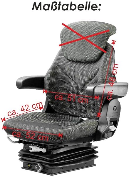 RAU Schonbezug/Sitzbezug für Landmaschinen/Traktor/Trecker/Schlepper/Bagger/Grammer Sitze anthrazit - 3
