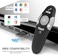 Vista 2 de QUI Presentation Clicker - Clicker remoto inalámbrico para presentación de PowerPoint, PowerPoint Slide Advancer para Mac/Windows/Linux, Google Negro