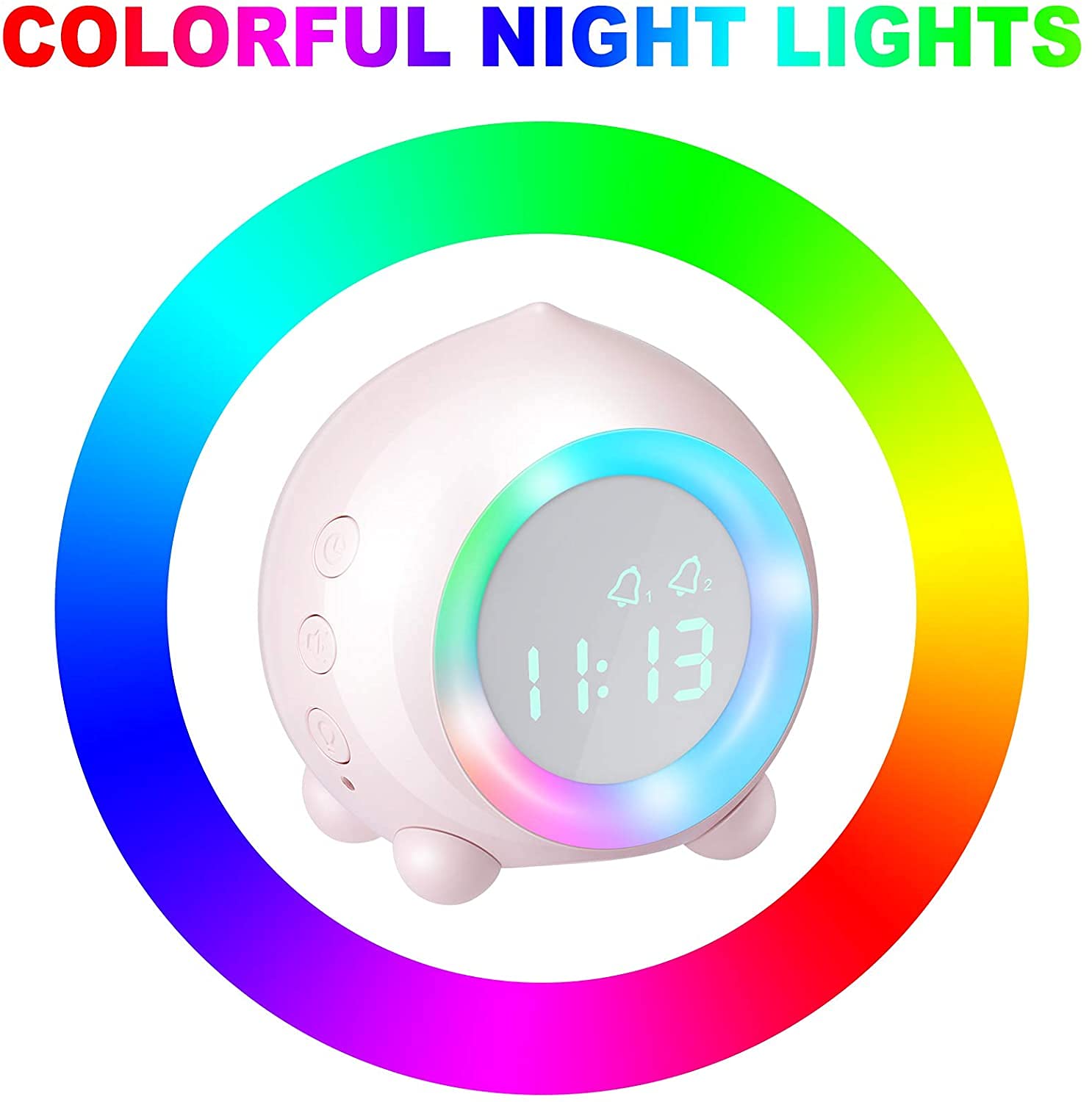 WTL Despertador Reloj despertador para niños, Luz de despertador, Reloj digital, Temporizador de snooze, Función de snooze, Reloj de alarma de simulador digital, Muchacho de la cabecera, reloj despert