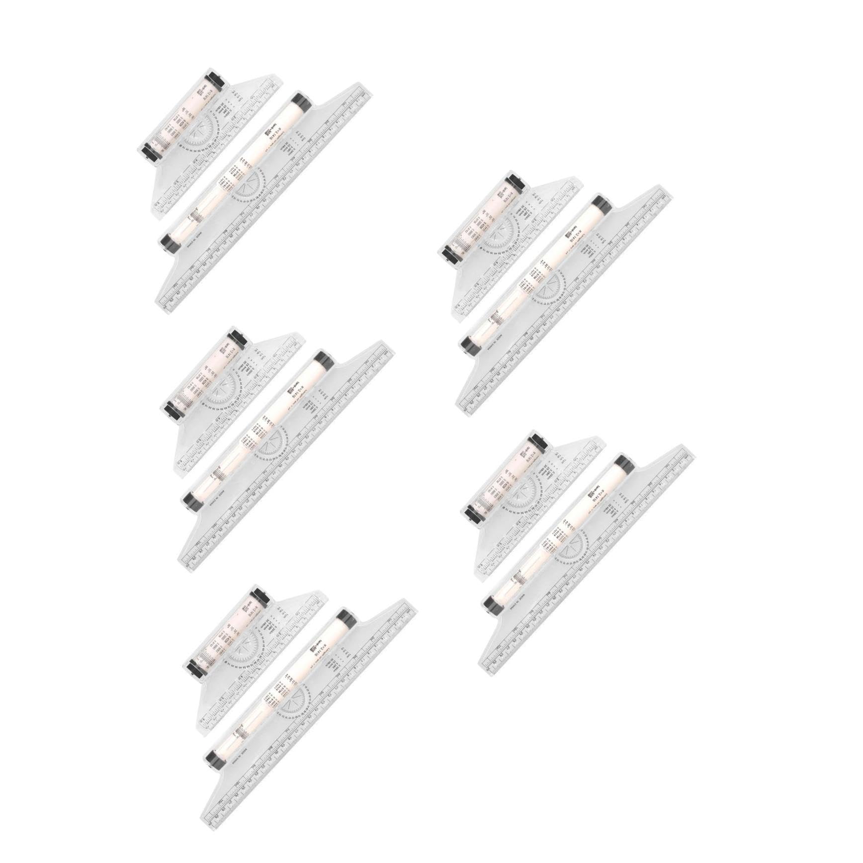 Operitacx 5 Set Disegno Del Righello Di Design Multi Righello A Linee Parallele Disegnare Sovrano Planimetria Usi Di Misurazione Rotante in Plastica Trasparente 2 Pezzi*5