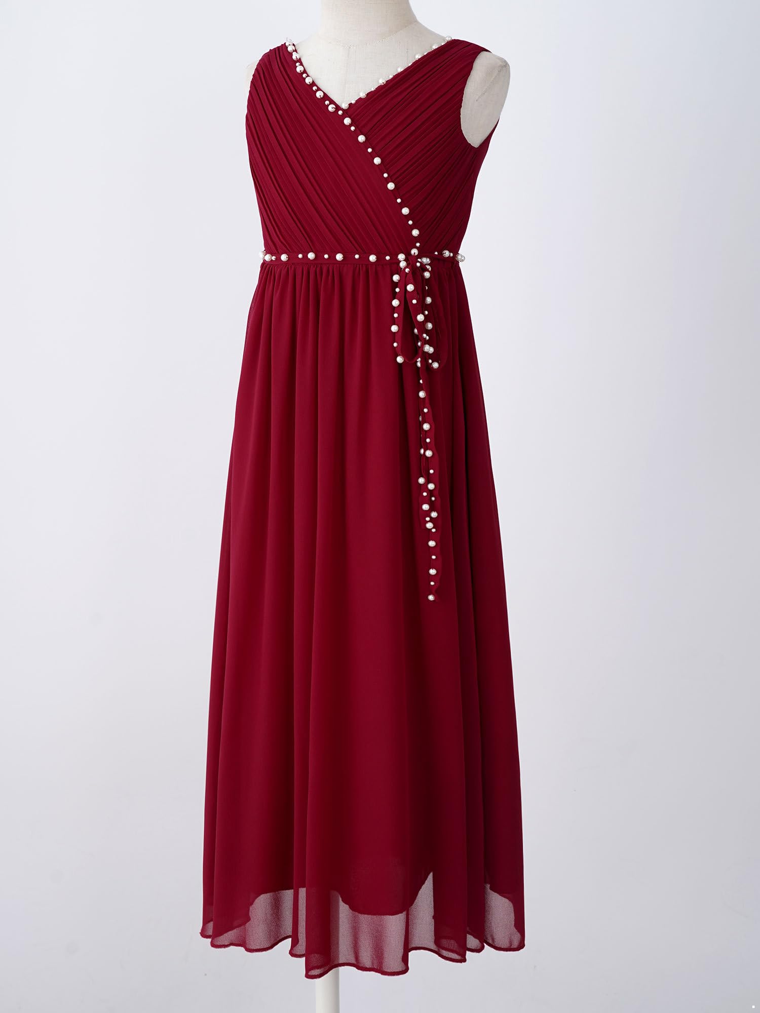 YiZYiF Dziewczęca sukienka odświętna, długa sukienka dla druhny, na wesele, imprezę, sukienka księżniczki, sukienka dla dziewczynki z kwiatami, na święto, rozmiar 104-164