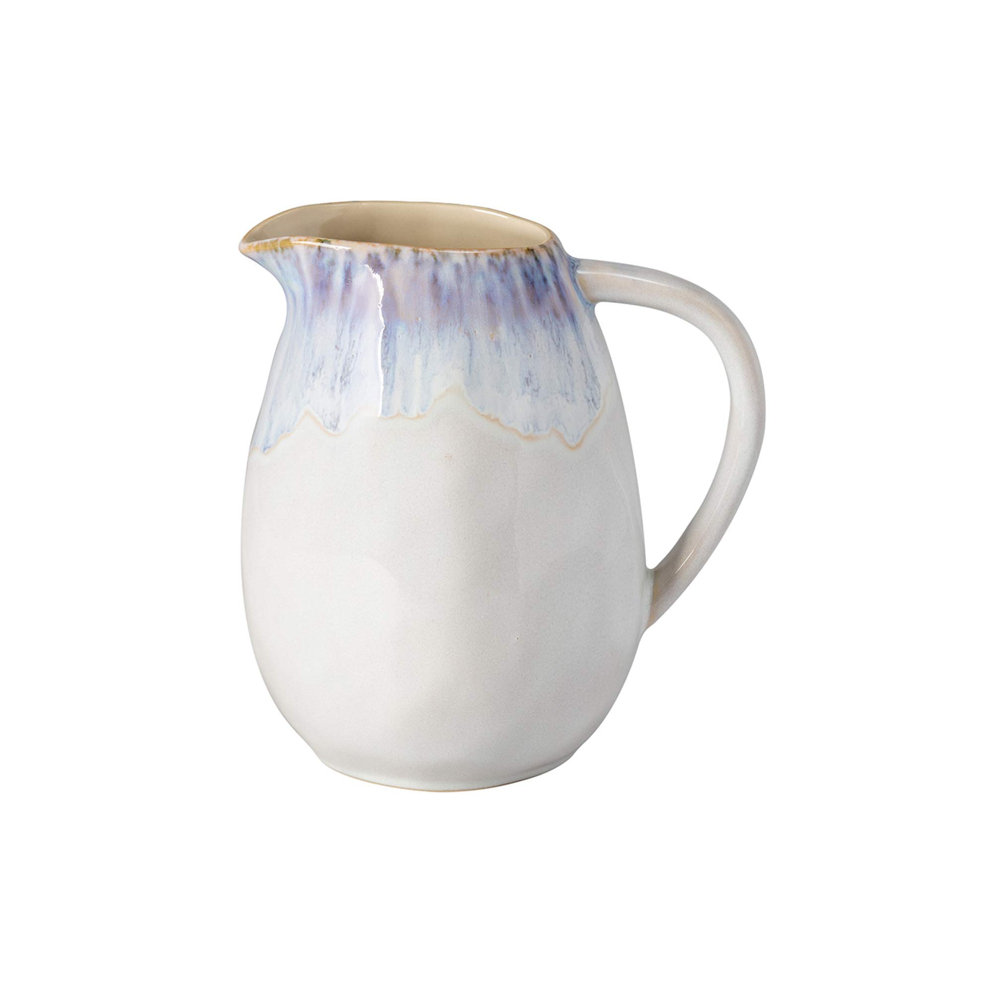 Costa Nova Krug Brisa: Elegante Karaffe aus feinstem Steinzeug mit reaktiver Glasur, Für Wasser & Säfte, Spülmaschinenfest, Mikrowellen-, Ofen- und Gefriergeeignet, Handveredelt, Weiß/Blau, 1,76 l