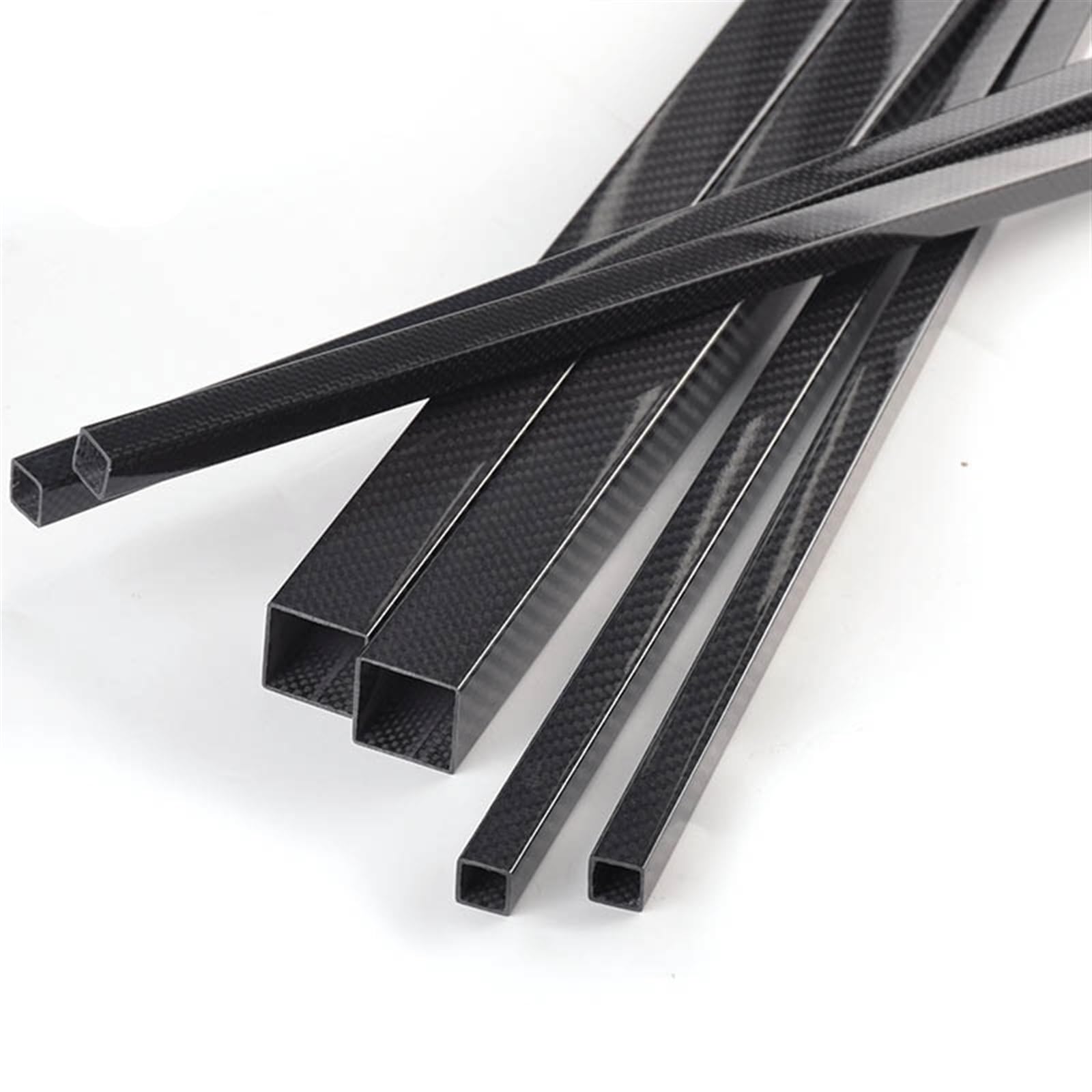 2Pcs 500mm Long A-Grade 3K Full Carbon Fiber Square Tube Plain Weave Twill Bright Surface OD: 20/22/24/25/26/28MM 3K Carbon Fiber Square(24x24x18mm Twill)