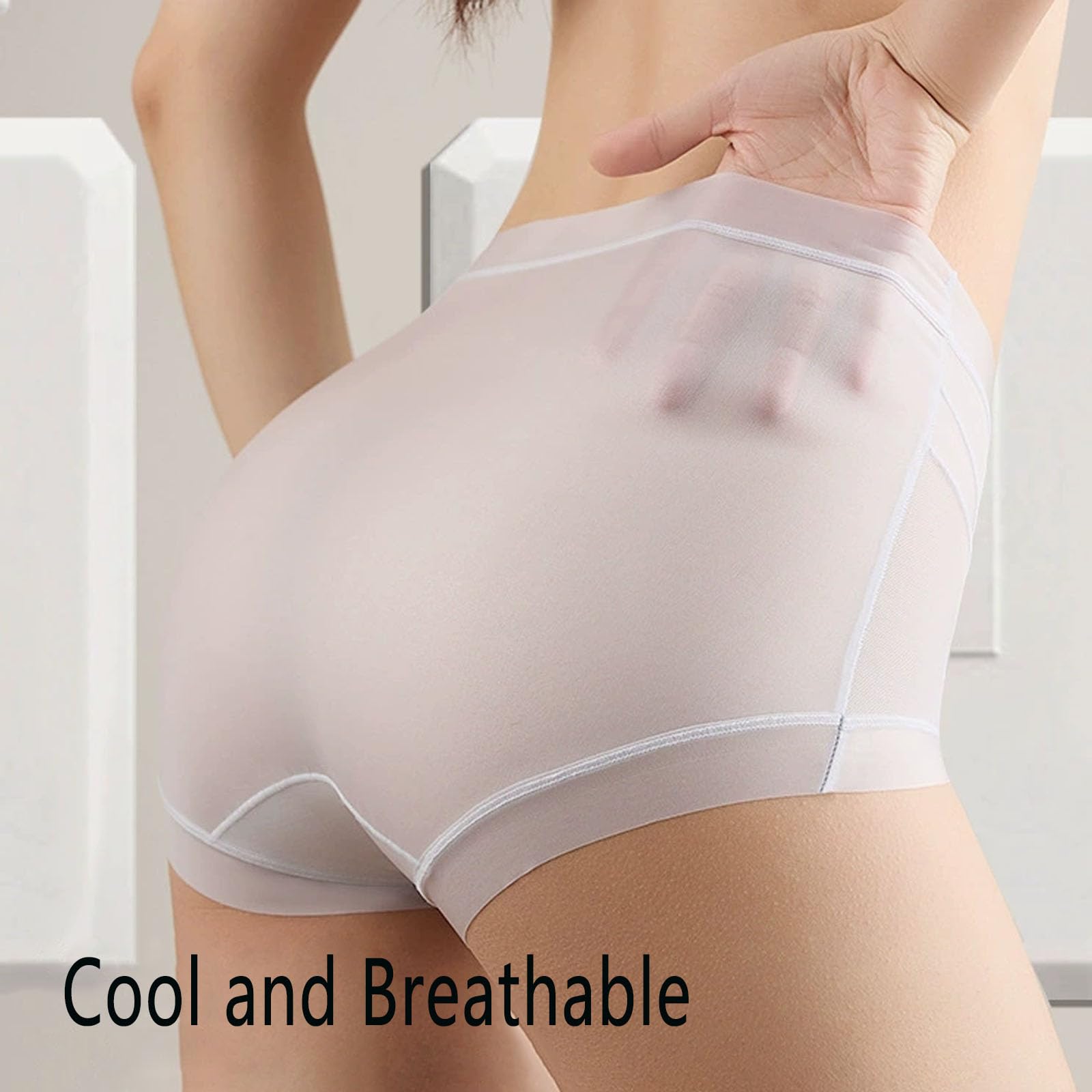 Reyneey Curvlya Underwear, Women’s Silky Soft High-Waisted Tummy Control Seamless Full Coverage Boyshorts Panties — view 5