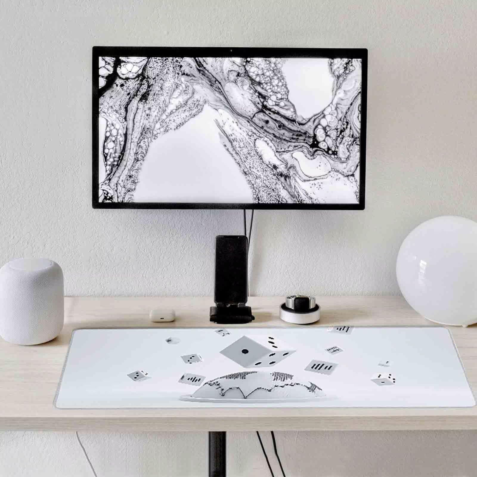 Biała prosta podkładka pod mysz XXL 1200 x 600 mm podkładka pod mysz z przeszytymi krawędziami i antypoślizgową gumową podstawą podkładka pod mysz XXL do komputera, laptopa, akcesoria biurowe a2124