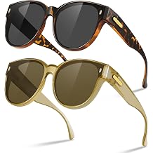 Polarized Fit Over Glasses Sunglasses for Women Oversized Trendy Round Cover Glass UV400 for Driving
