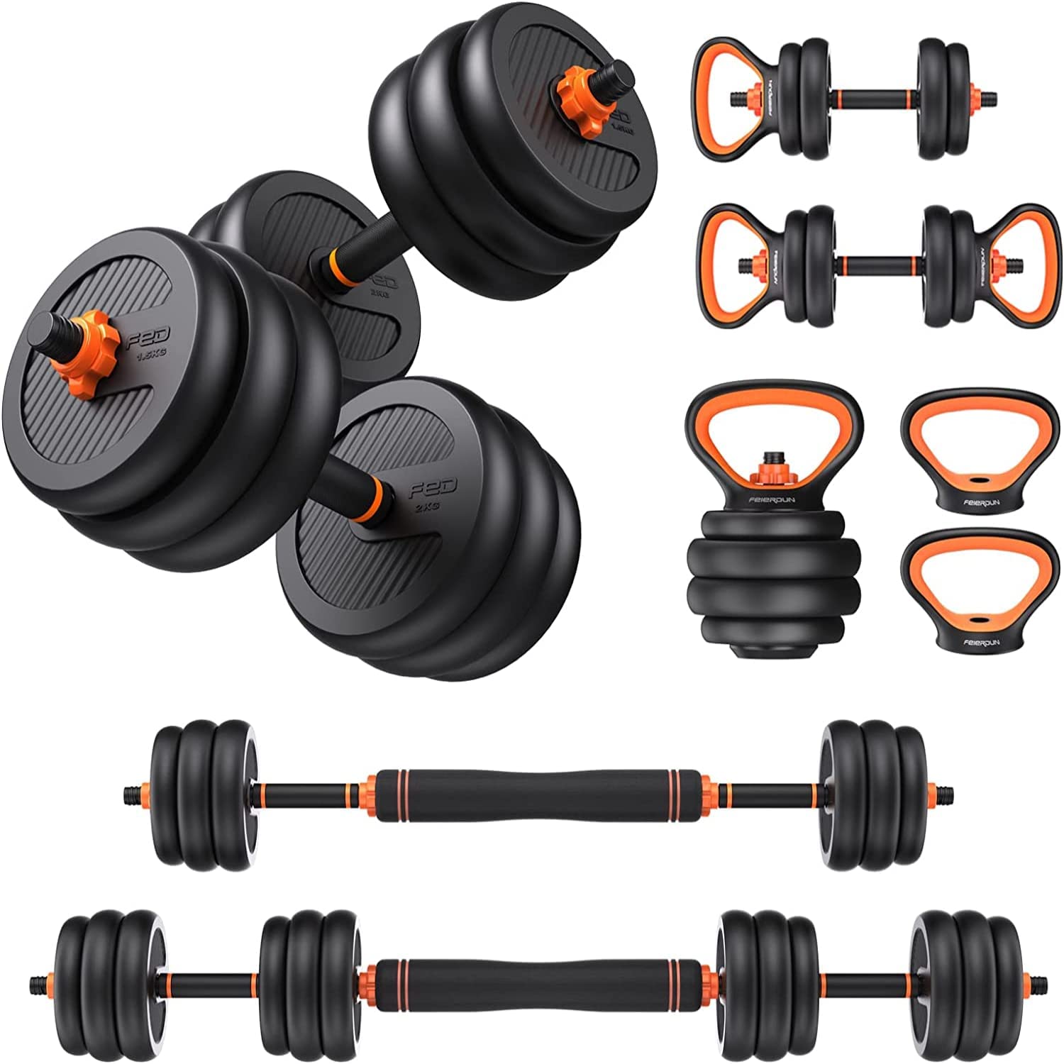 OtG ON THE GO 6 In 1 20 kg Adjustable Dumbbells Push up stands Kettlebells and Extension Barbell Rod for Home Gym Workout With Gloves & Wrist Support (20kg) OtG ON THE GO 6 In 1 20 kg Adjustable Dumbbells Push up stands Kettlebells and Extension Barbell Rod for Home Gym Workout With Gloves & Wrist Support (20kg)