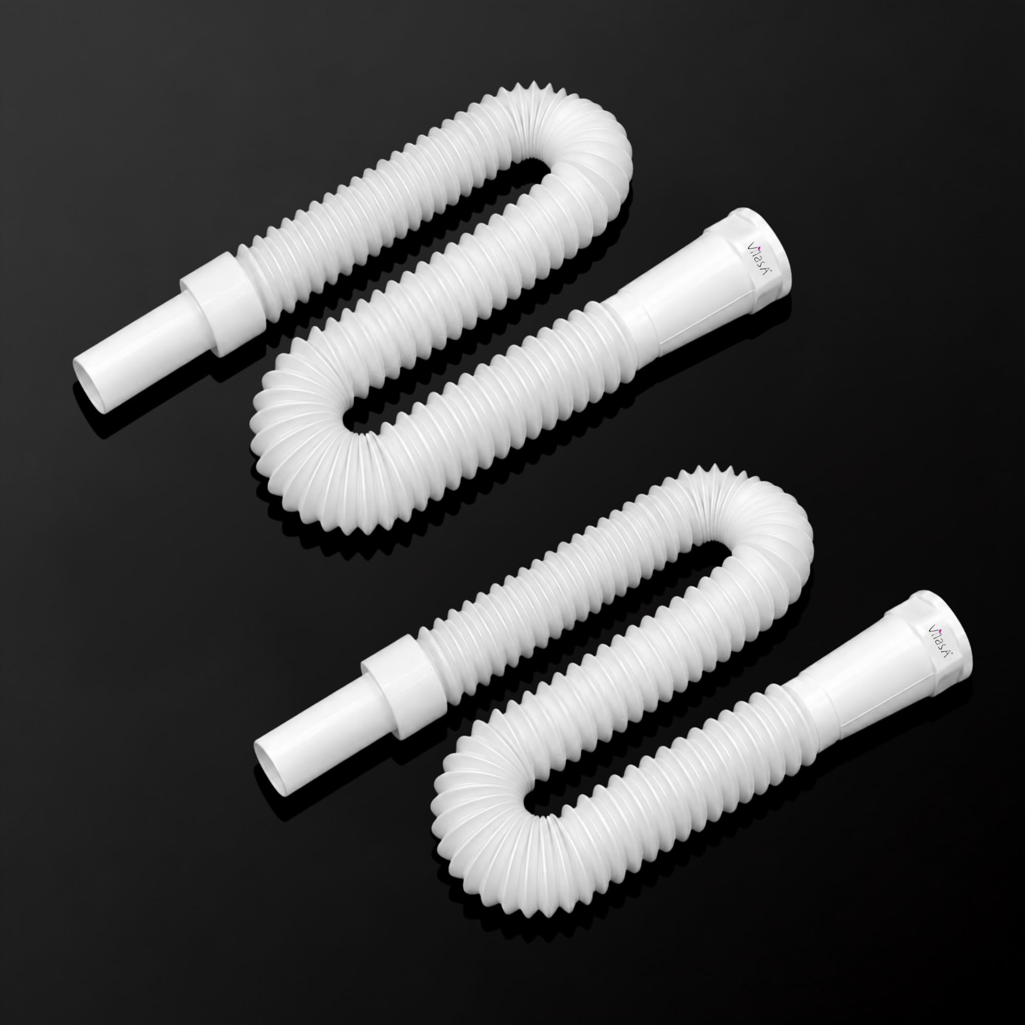 PVC Waste Pipe 35 Inch | Pack of 2 | Flexible Drain Pipe for Kitchen Sink, Bathroom & Wash Basin | Extendable, Leak-Proof | White-image-25