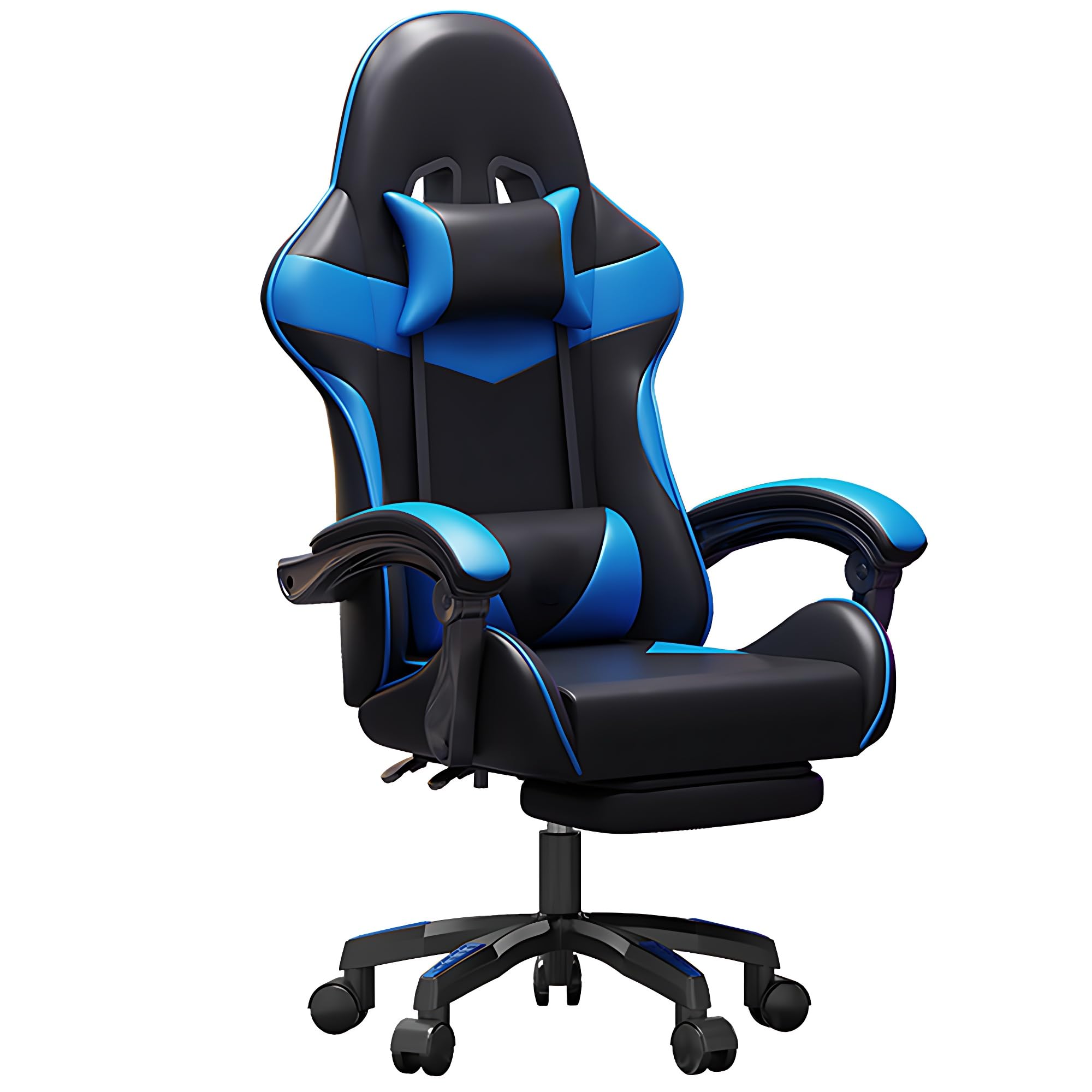 Chaise de jeu Bluetooth ergonomique avec haut-parleurs intégrés et support lombaire confort