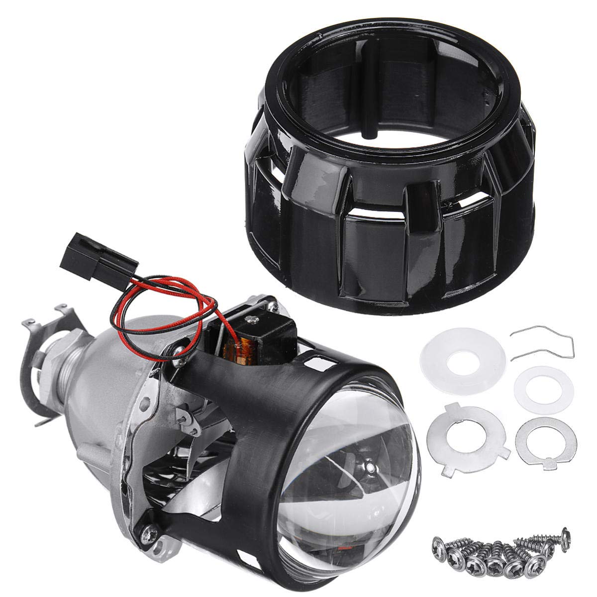 2.5'' H1 H4 Bi Xenon Lampa Hid Projektor Modernizacja Reflektora Obiektyw Angel Eyes Rhd Napęd Po Prawej Stronie - D