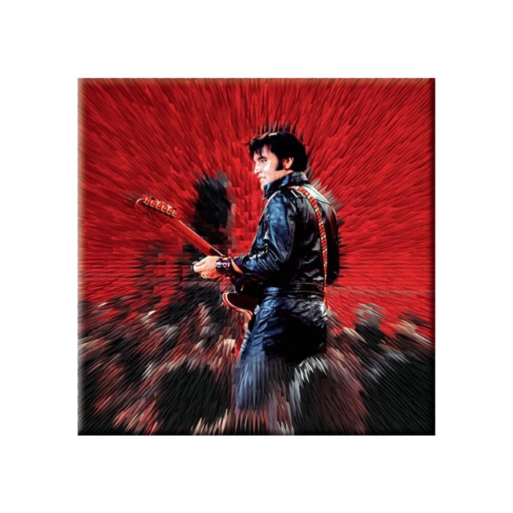 Elvis Presley Red/Black Fridge Magnet: Shine