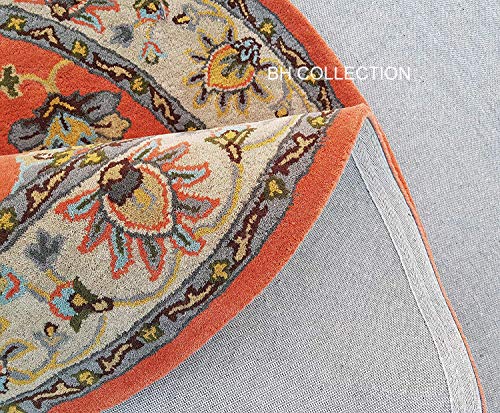 Image of Classical Look Handmade Round Carpet with Super Soft & Pure Woolen Carpet for Your BEDROOMS & Living Room with 1 INCH Pile Height 4 X 4 FEET (120x120 CM) Multi