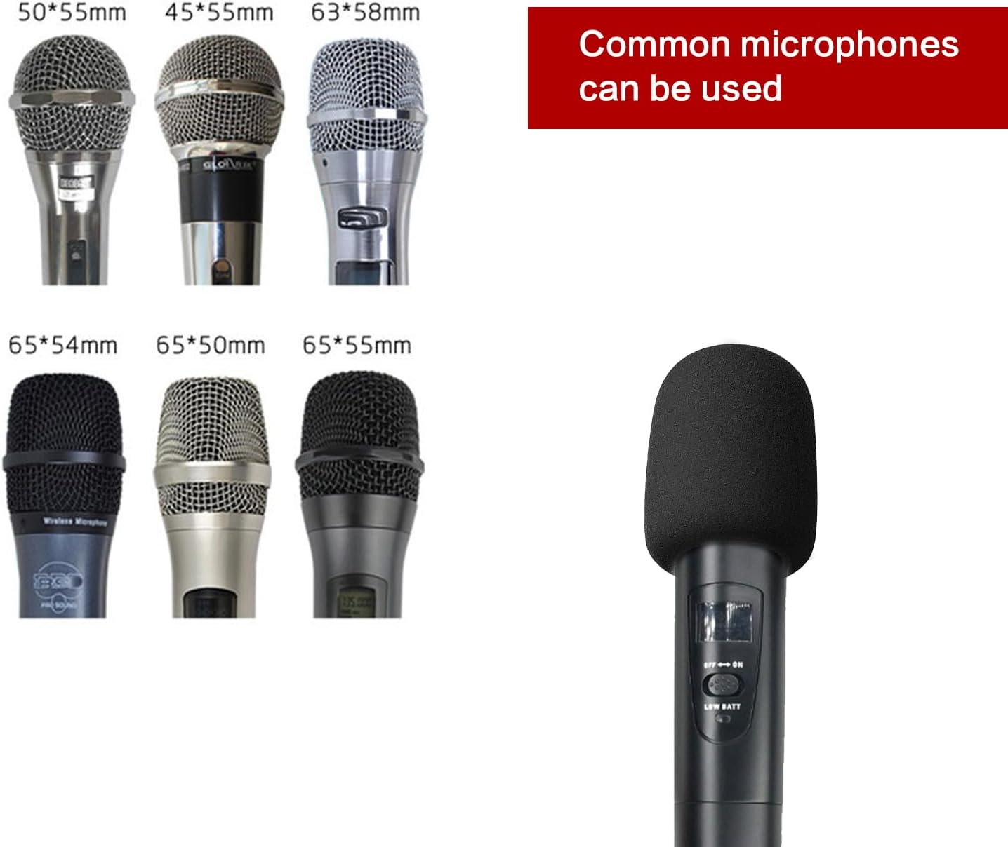 4Pcs Mic Covers for Microphones,Microphone Covers Foam Compatible with PartyBox Wireless Mic System,Windscreen Pop Filter for Live Singing & Karaoke(Microphone is not included） (black) - Image 3