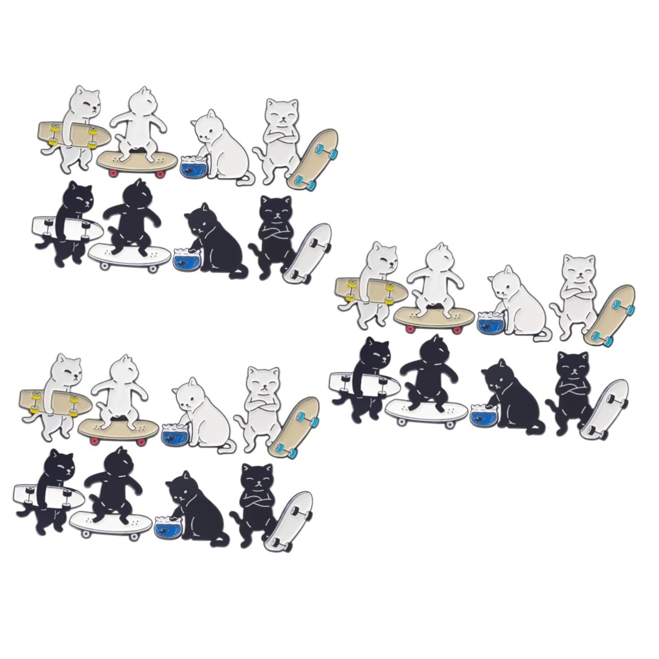 16 Piezas Broche De Gato Y Mochila De Moda Para Las Mujeres Broches De Gato Mochila Para Mujer Joyería De Moda Broches Para Las Mujeres Sombrero Pin Broche Decorativo
