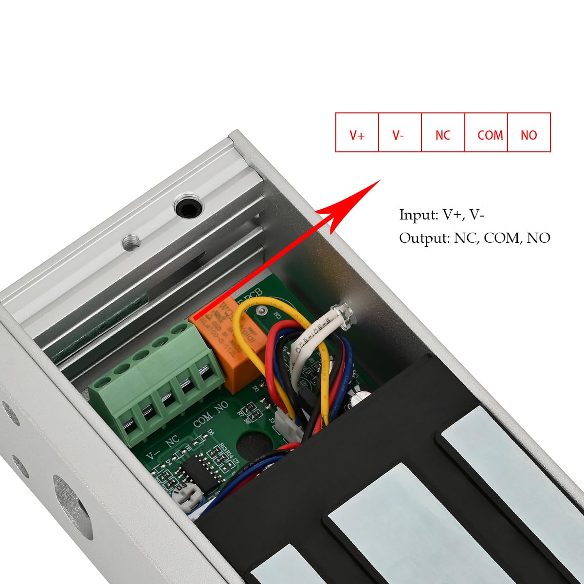 Zamek elektromagnetyczny, 272,2 kg, 280 kg, siła trzymania, 5 przewodów, wyjście sygnału LED z uchwytem Z i L, elektryczny magnetyczny zamek do drzwi, 12 V, bezpieczny tryb NC, do systemu kontroli