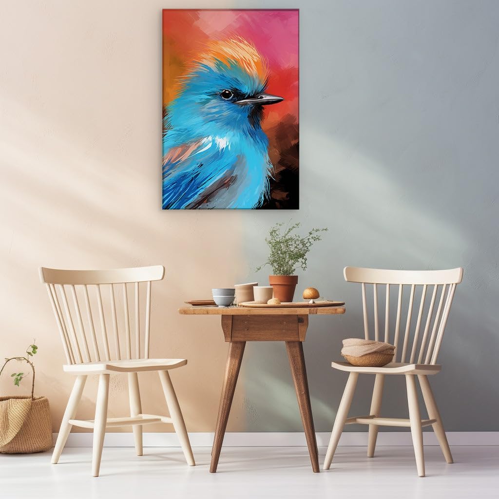 Canvas for Living room. Captivating Hues of Freedom: A Vivid Digital Portrait of Avian Splendor, 27 x 18 inch Canvas Wall Art - Contemporary Masterpieces - Modern Home Decor - 69x46 cm (27x18 inch)