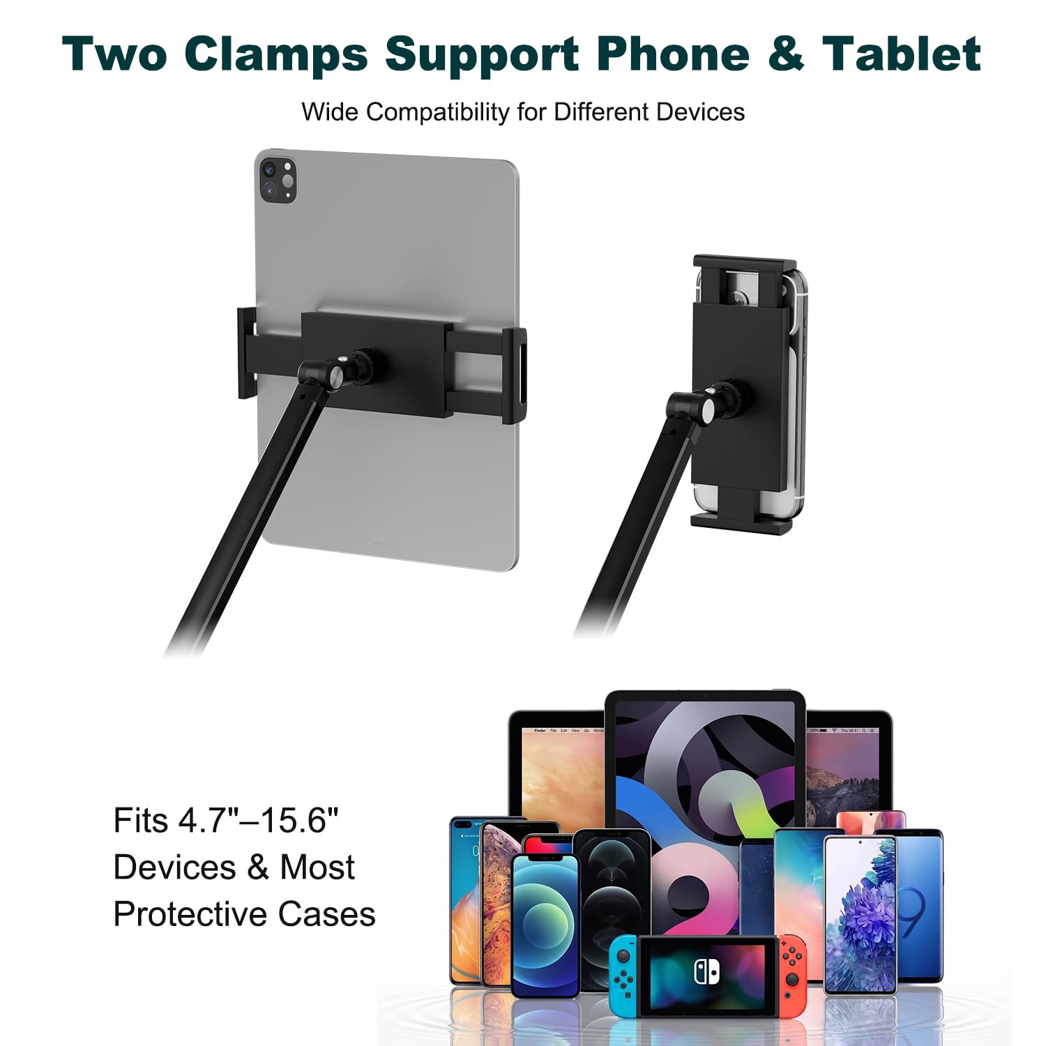 Support Tablette et Kindle en Aluminium, Base Rotation 360°