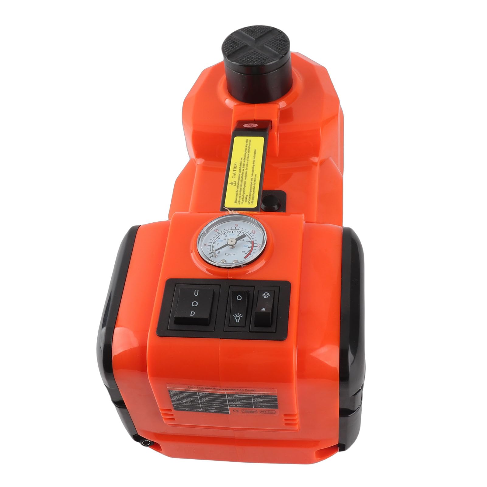 Keenso Podnośnik Elektryczny 5 Ton 12 V DC Podnośnik Hydrauliczny Metal Plastik Zasięg Podnoszenia od 15 Do 45 Cm Światło LED 4 M Kabel Zasilający Do Samochodu SUV Przydrożna Wymiana Opon Garaż Użytku