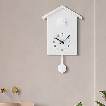 Cookoo Clock Cuckoo Clock Cuckoo Wall Clock, Cuckoo Bird Voices Call Design Clock Pendulum Pendulum Battery Powered Wall Art Home Living Room Kitchen Office Decora Kookoo Clock