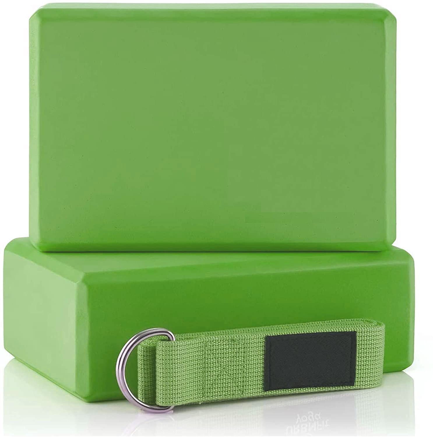 Serveuttam Yoga Blocks (2 PC)-High-Density EVA Block to Support Improve Strength Aid Balance and Flexibility-Lightweight Odor Resistant and Moisture-Proof Yoga Belt (Blocks2pc + Belt Green) (B0971CSLDK) Amazon Price History, Amazon Price Tracker