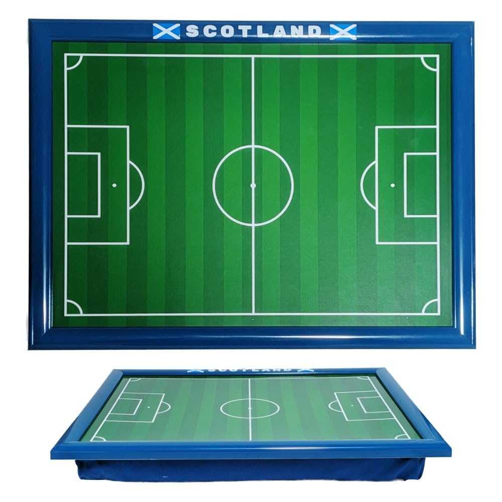 Cushioned Lap Tray (Football Pitch Design (SCOTLAND - Blue Frame))