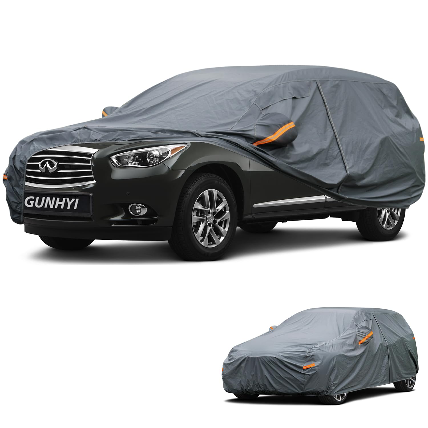 GUNHYI Premium Car Cover Custom Fit Infiniti JX-Series JX35, 16 Layers Heavy Duty Car Cover Waterproof All Weather with Zipper Door for Sun Rain Snow Dust Uv Protection
