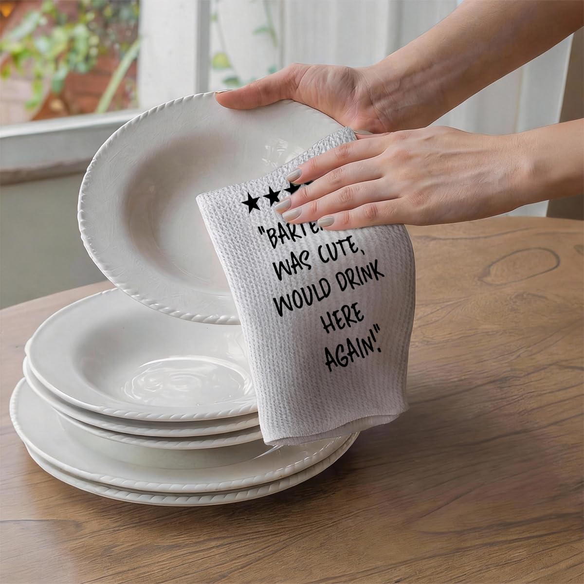Bartender Gifts Dish Towels - Funny Bar Towels for Bartender, Reusable Dish Towel for Kitchen Bathroom Decor, Waffle Weave Absorbent Hand Cloth Tea Towel, Shaker Bartenders Hand Tea Towel 14×24 Inch