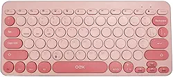 OEX Teclado Sem Fio Retrô PC Notebook Celular TC510 Rosa