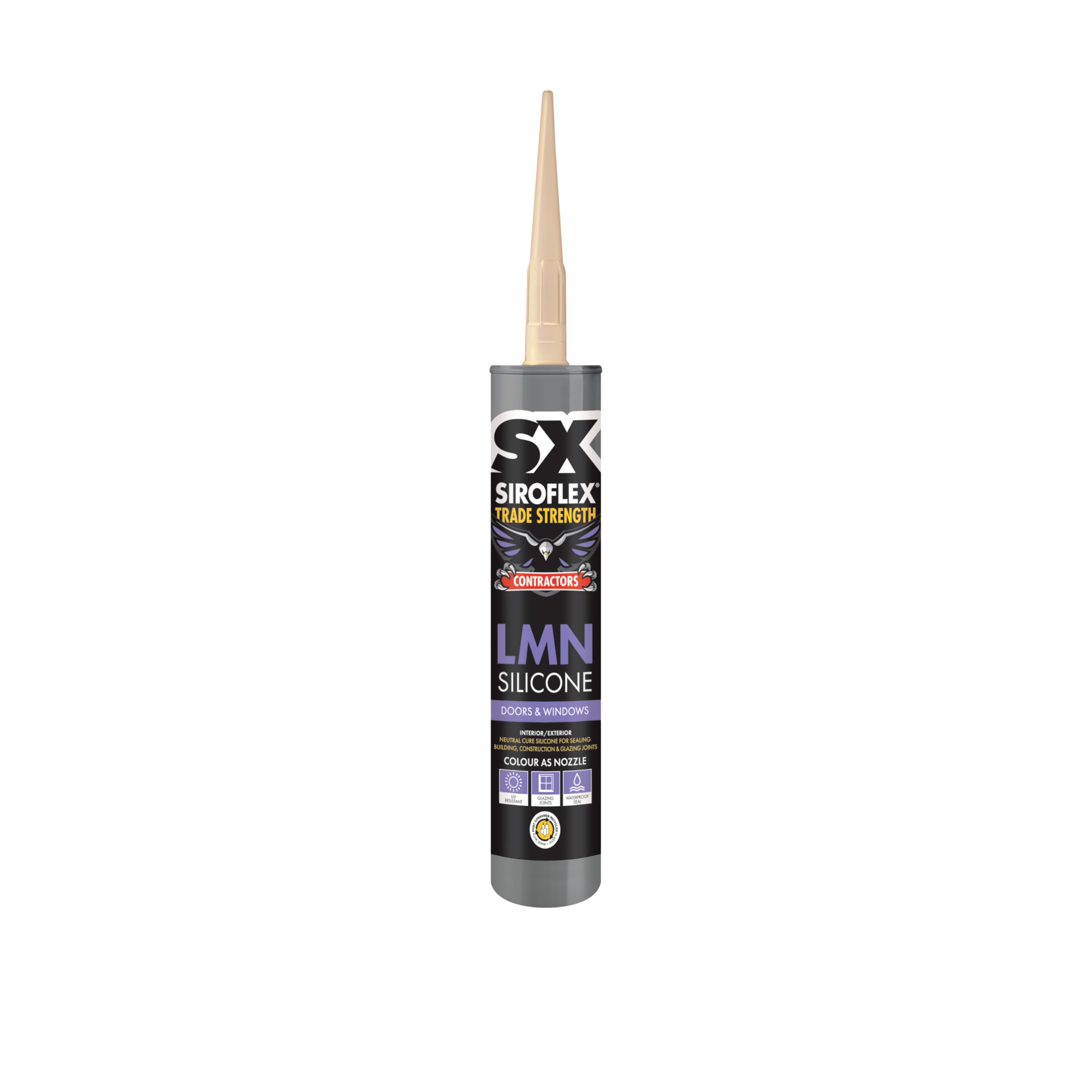 SX Siroflex Oak LMN Formula Silicone 300ml – Waterproof, Flexible Sealant for Windows, Sanitary, Glazing & Building Joints – Indoor & Outdoor Use — image 1