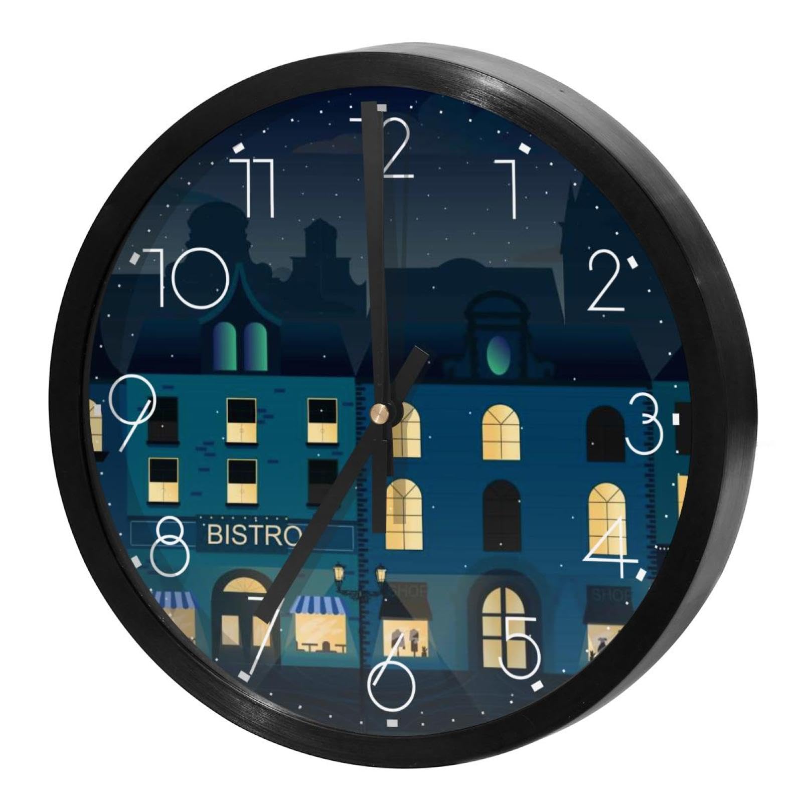 Horloge murale à quartz sans tic-tac ronde et silencieuse pour décoration maison et école