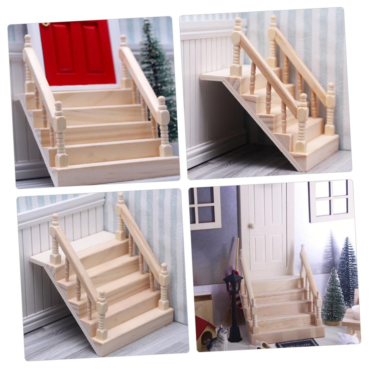 Escalera Miniatura A Escala 1:12 Para Casa De Muñecas – Accesorio De Plástico Para Decoración De Interiores Y Manualidades