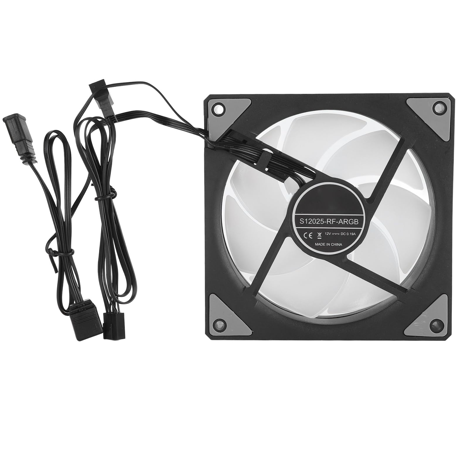 120mm ARGB Computer Case Fan, 800 to 2000RPM PC PWM Case Fan with Absorbing Rubber Pads, 4pin Motherboard Sync PC Cooling Fan (Reverse Leaf Black)