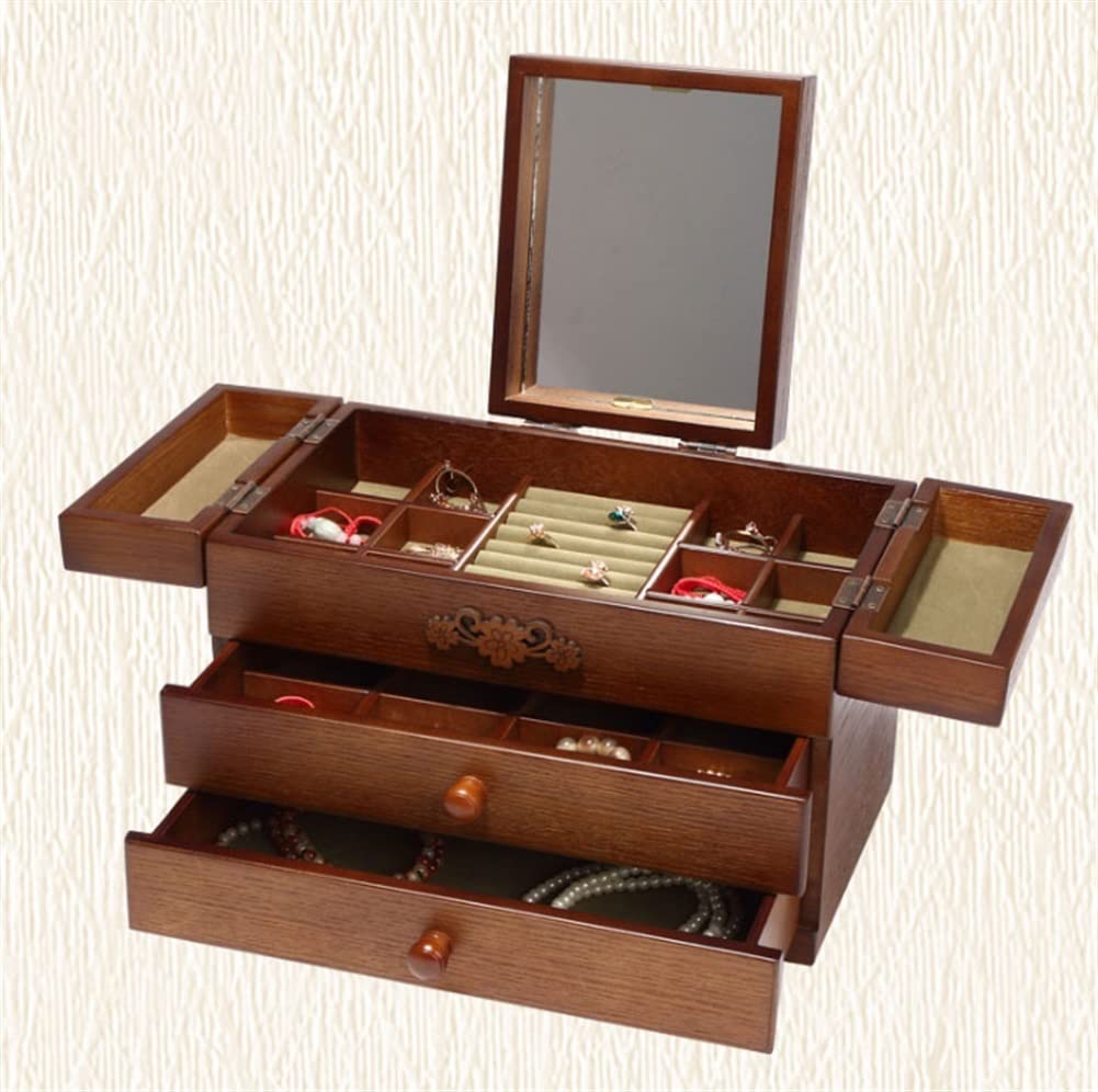 Holz-Schmuckkästchen, Vintage-Holz-Schmuckkästchen, Schmuck-Organizer für Schmuck, Uhren, Halskette, Ring, Aufbewahrungsbox Beauty Comes