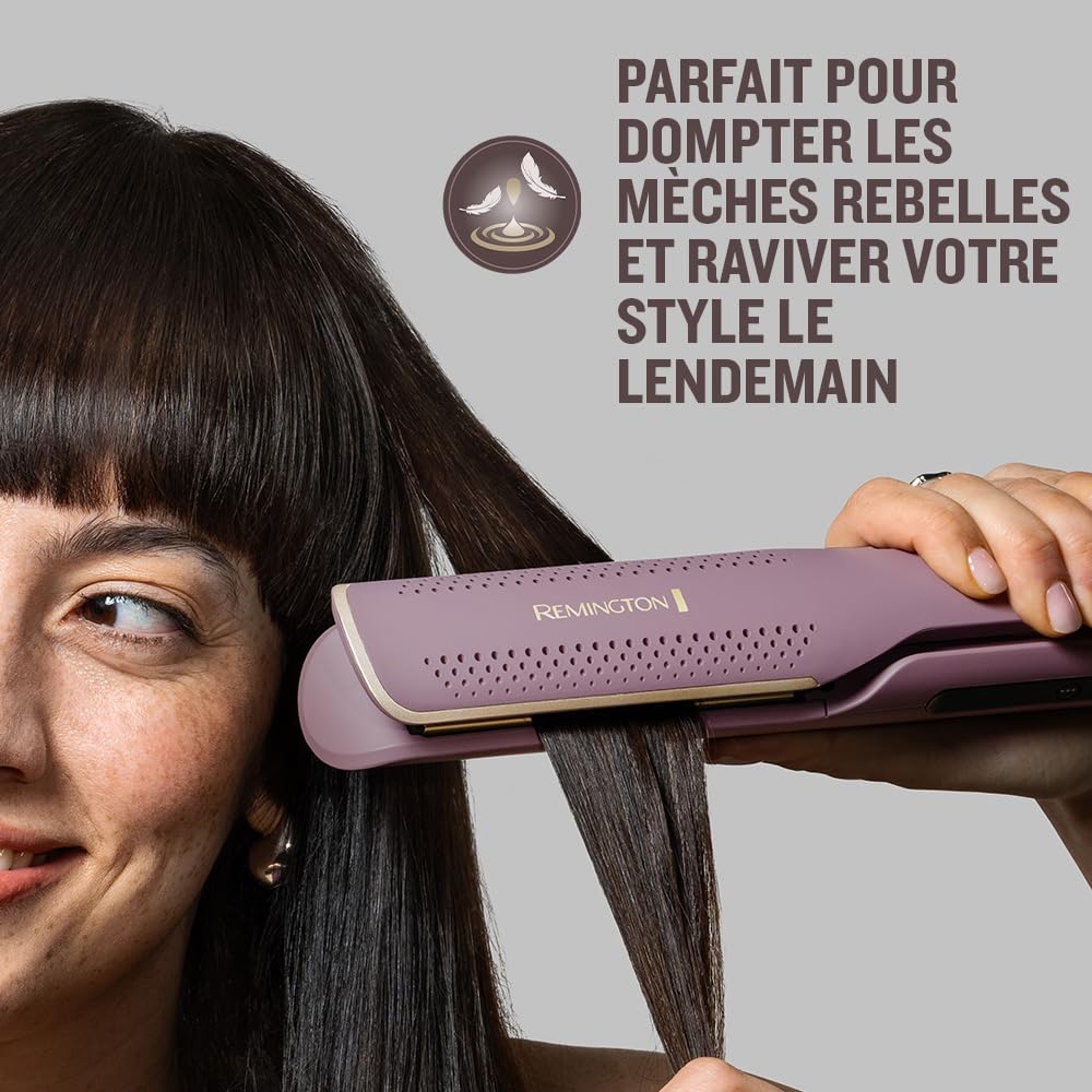 Remington AIRvive Lisseur cheveux [2 en 1: cheveux secs ou humides] Technologie Ionic Air: résultats rapides en douceur (micro-revitalisants anti-frisottis thermoréactifs, écran LED, céramique) AS8930