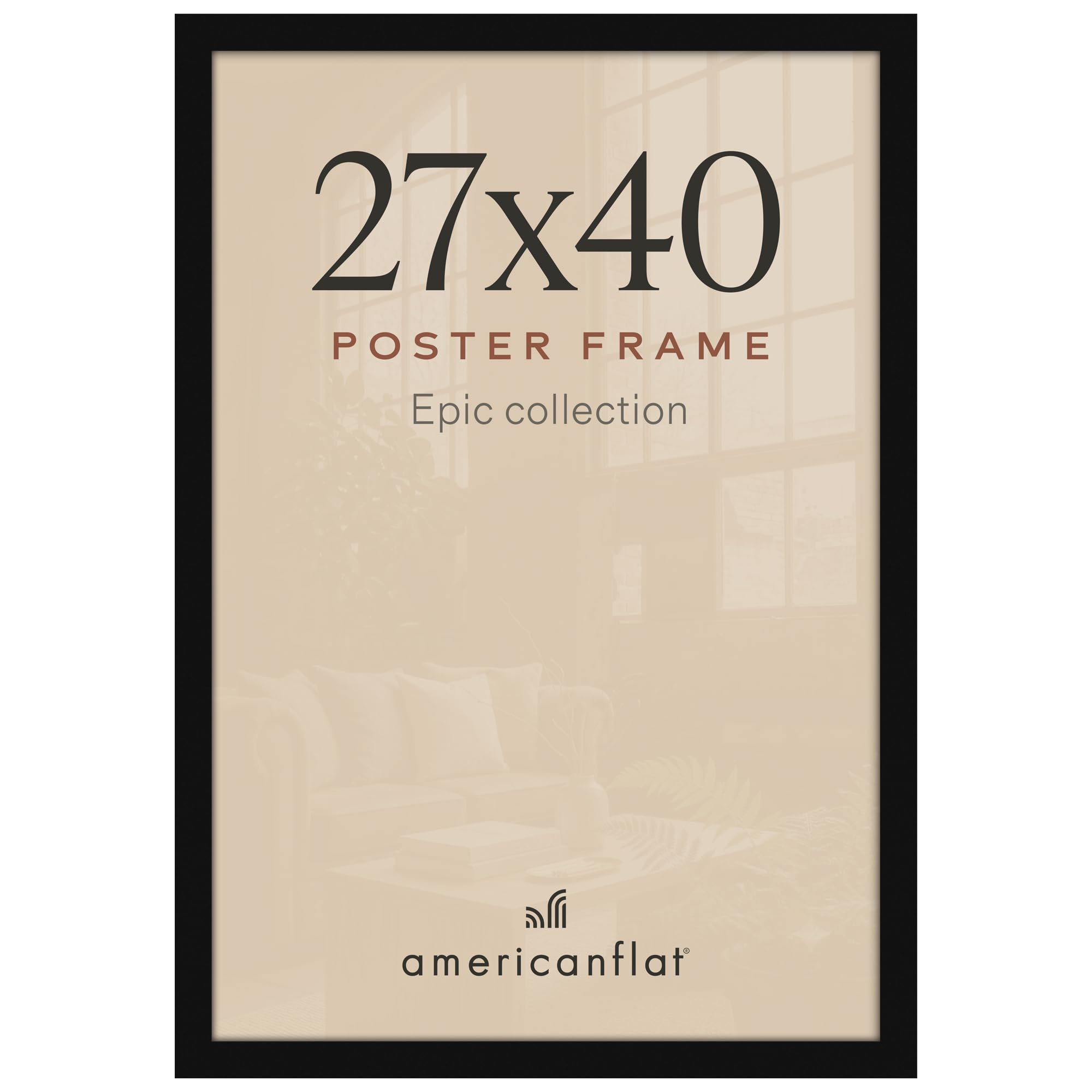 Americanflat 27x40 Poster Frame - Engineered Wood - Black