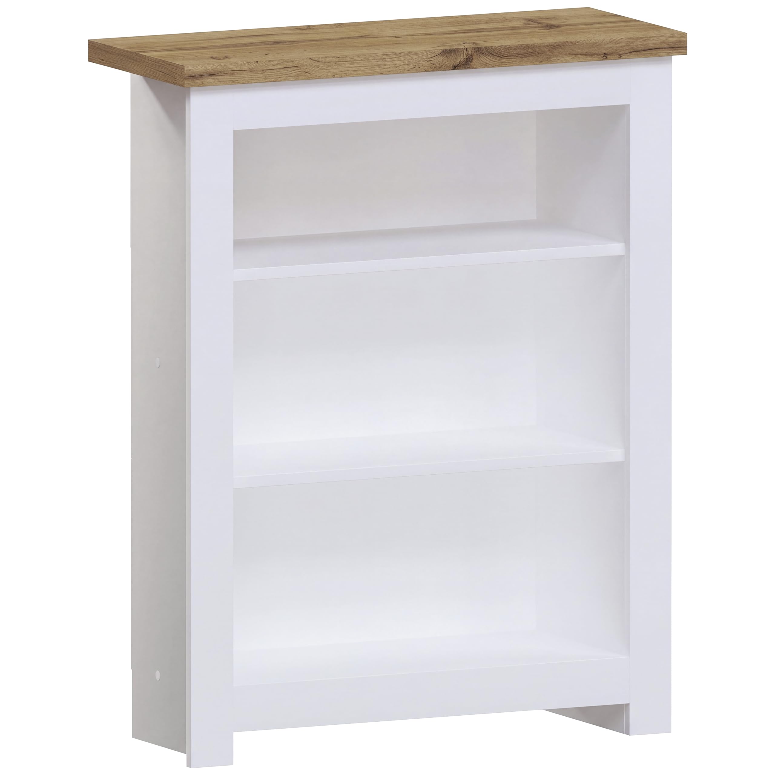 Vida Designs Arlington 3 Tier Bookcase - White And Oak