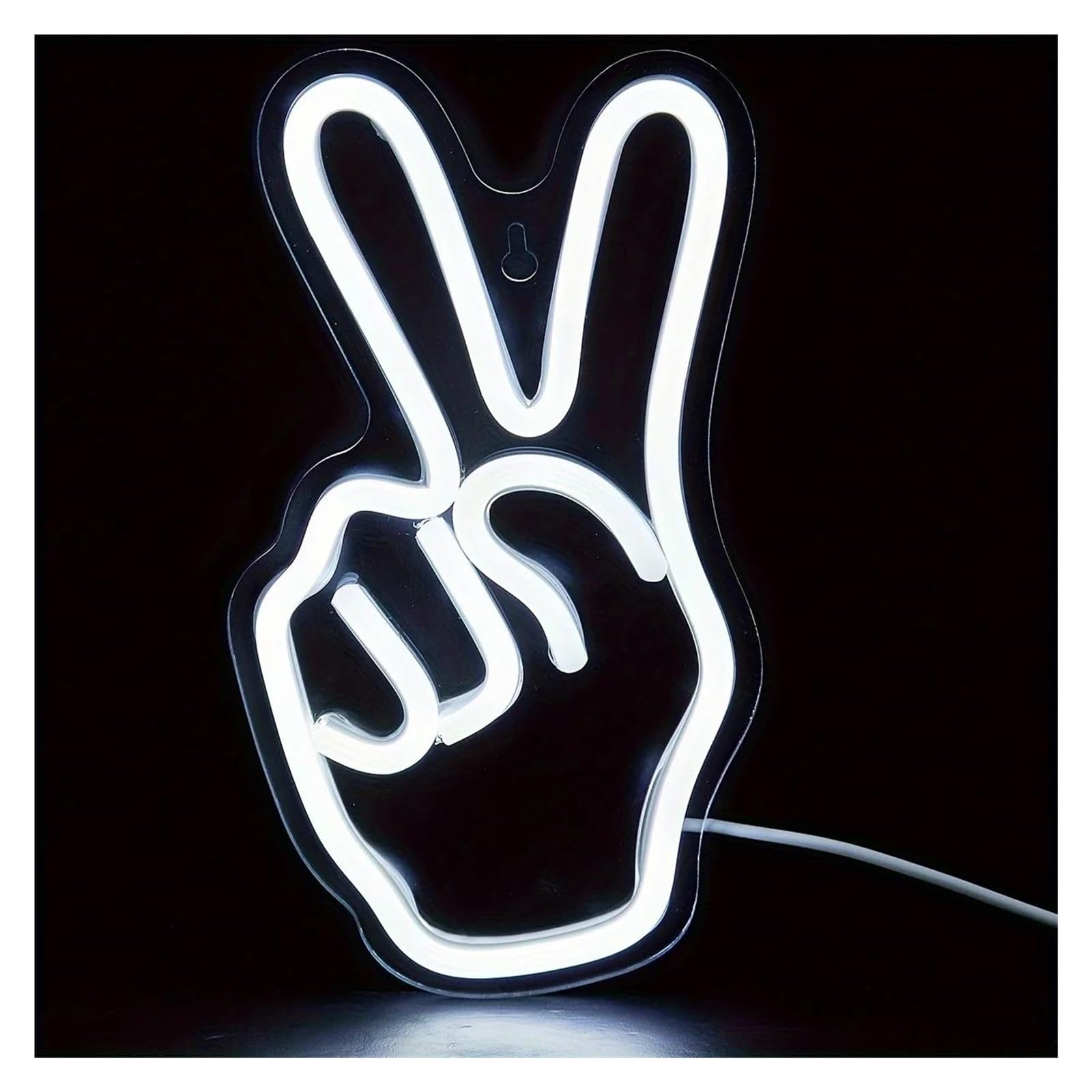 LEMST Signs Lamp Victory Gesture Neon Sign Light for Office Game Room Bedroom Party Restaurant Food Shop Pub Apartment Home Wall Decor 13cmx22cm