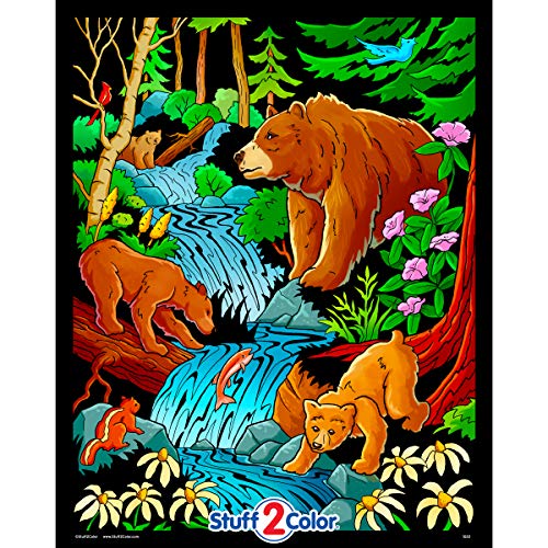 Poster à colorier ours 40x50 cm idée cadeau créative anniversaire