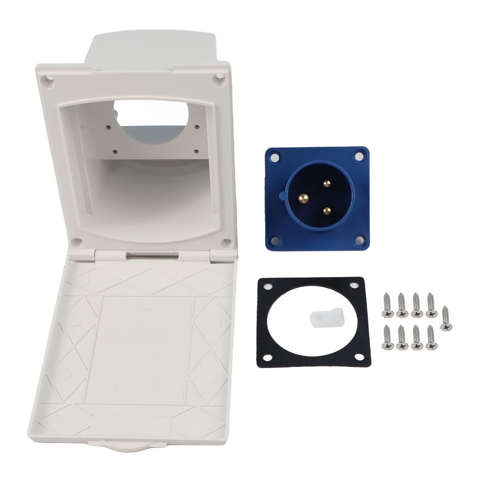Accessori di modifica camper Presa di alimentazione esterna impermeabile 16A 23A con grado IP44, copertura in plastica adatta per roulotte all'aperto camper rimorchio ingresso alimentazione 220 V 250