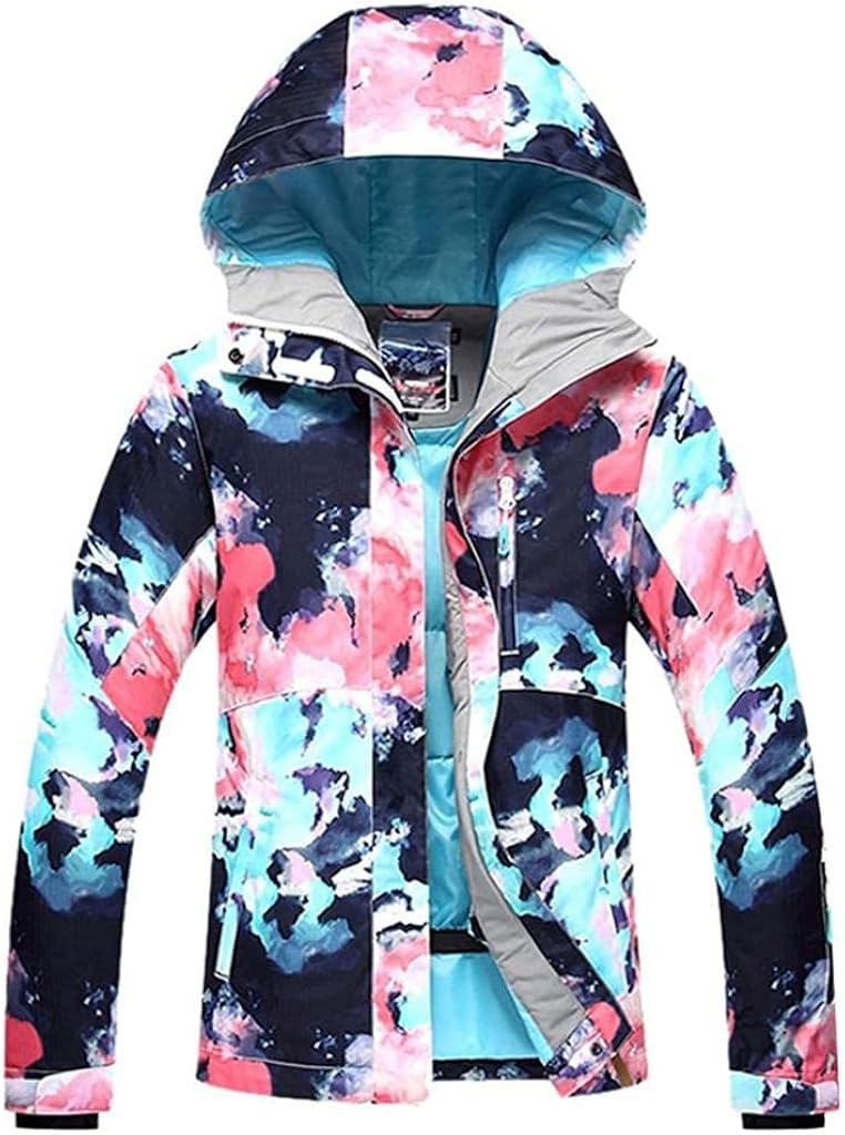 RIUIYELE Women's Ski Suit Windproof Waterproof Snowboard Colorful Printed Ski Jacket and Pants Set Style1 X-Small