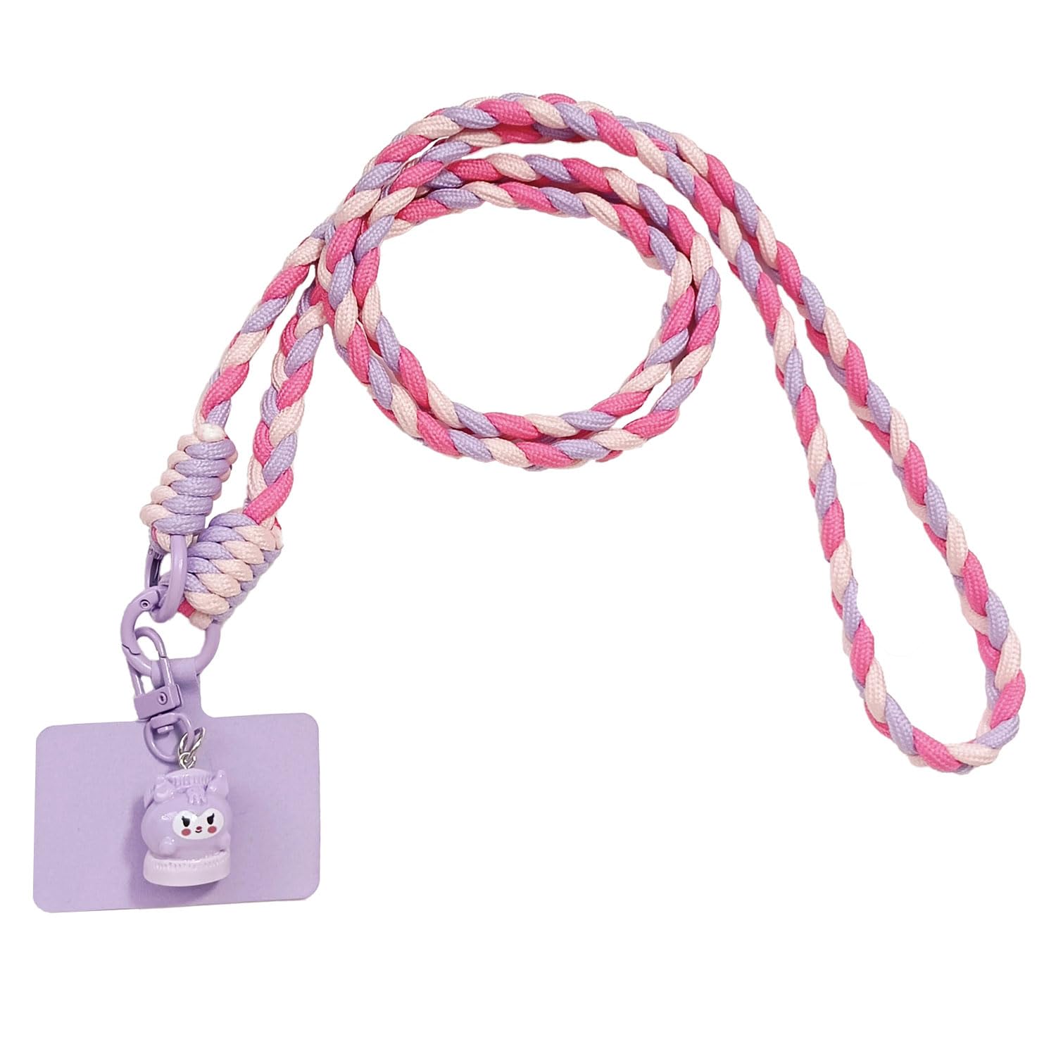 Cartoon Doll Phone Lanyard for Women, 120cm Crossbody Mobile Strap with Cute Charms, Universal Soft Fabric Neck Strap Compatible with All Smartphones (Color 1)-image-35