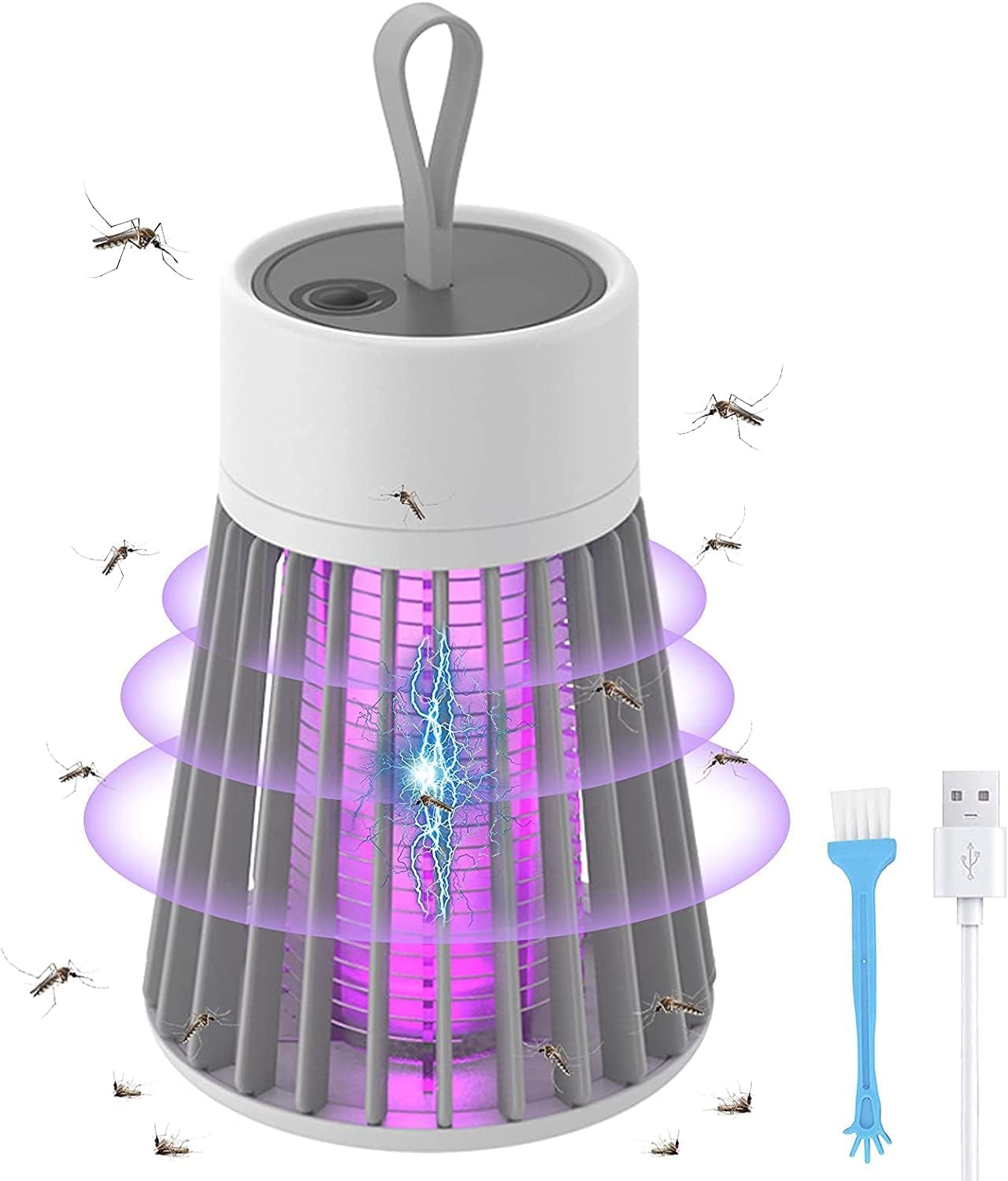 DG PRIME COLLECTION Electric Bug Zapper Bulb Rechargeable Mosquito Killer Fly Zapper Trap Outdoor Portable Mosquito Lamp with USB and Hanging Loop Safe for Babies and Pets Home Bedroom, Gardens,
