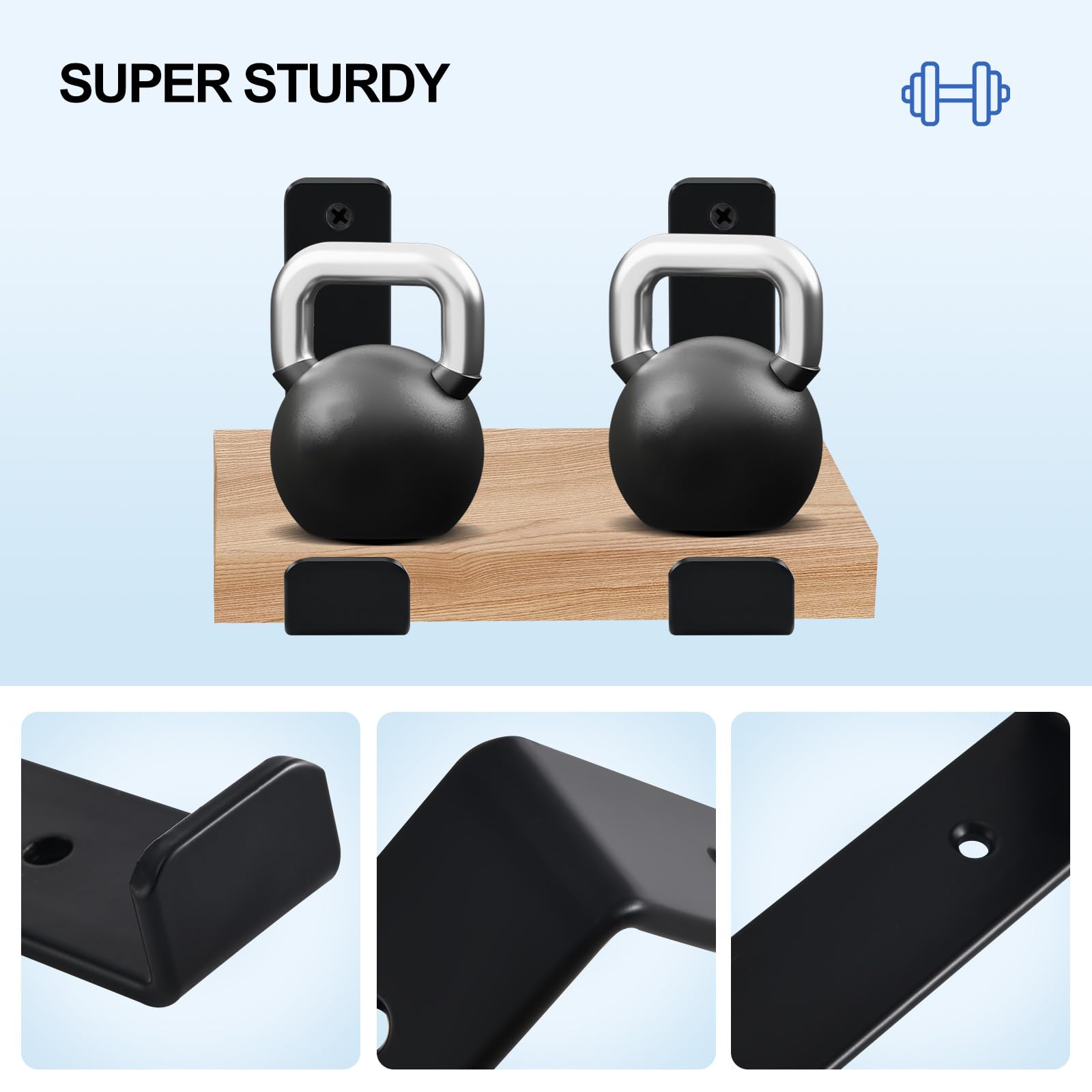 Confezione da 12 – 14 cm di lunghezza x 10,2 cm di altezza x 3,8 cm di larghezza J staffe per mensole rustiche in ferro da parete in metallo staffe per mensole industriali con viti nere