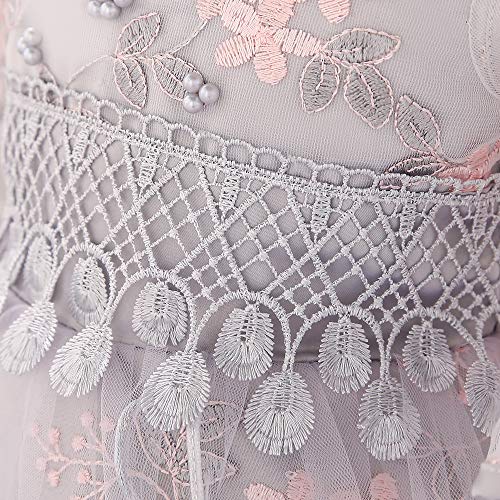 Girls' Embroidered Lace Princess Wedding Baptism Dress Long Sleeve Formal Party Wear for Toddler Baby Girl3