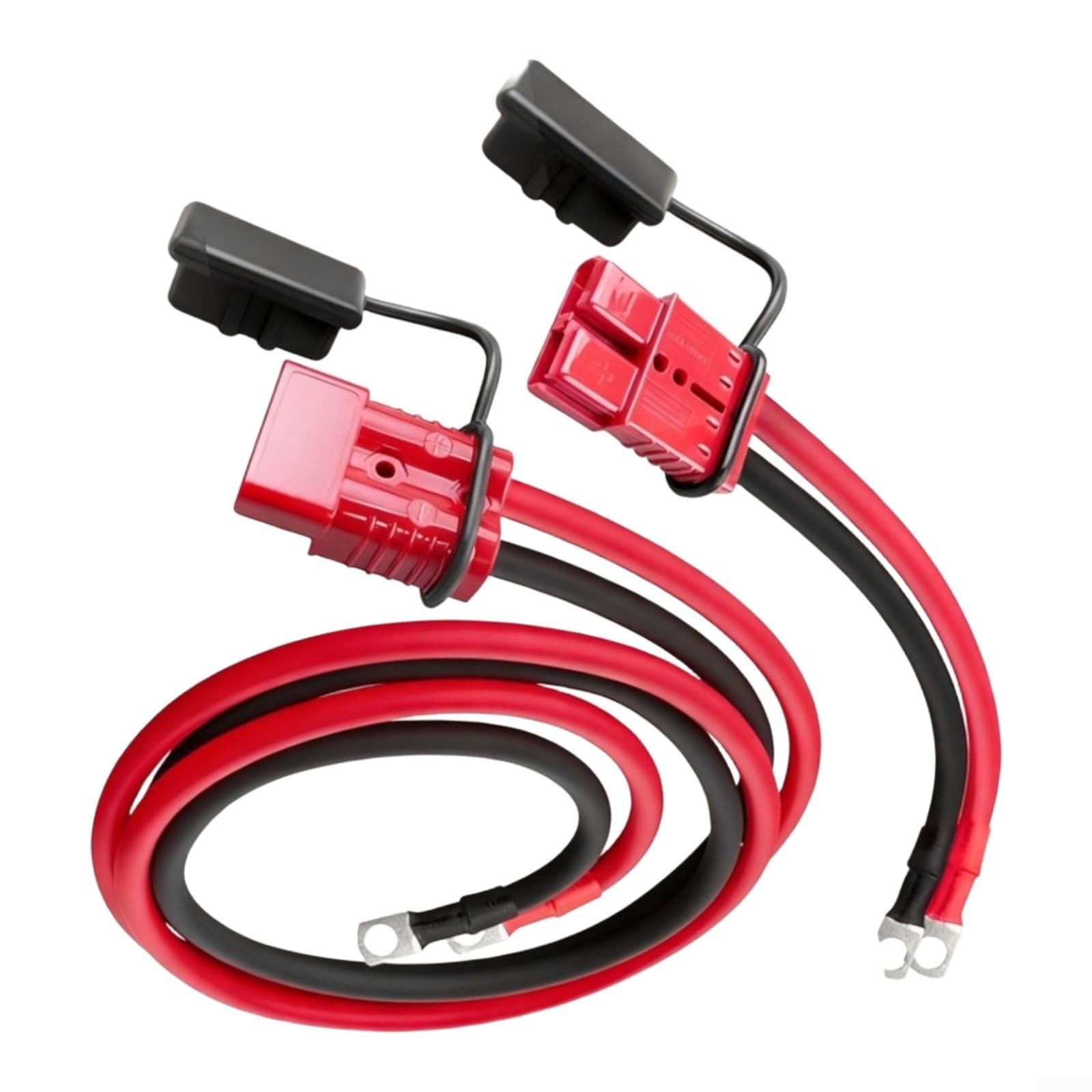 4AWG Winch Stromkabel 7FT Wetterfest für Baumaschinen und Offroad | Tinned Copper Wire, PC Housing Connector, Waterproof & Dustproof Cap, Extreme Temp Resistance, For Winches & Trailers