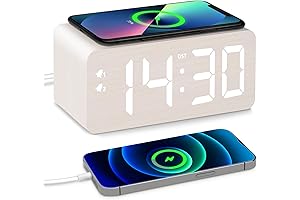 Wooden Wireless Charging Alarm Clock