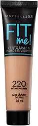 Base Líquida Fit Me Cor 220, Maybelline, Médio, 10 ml
