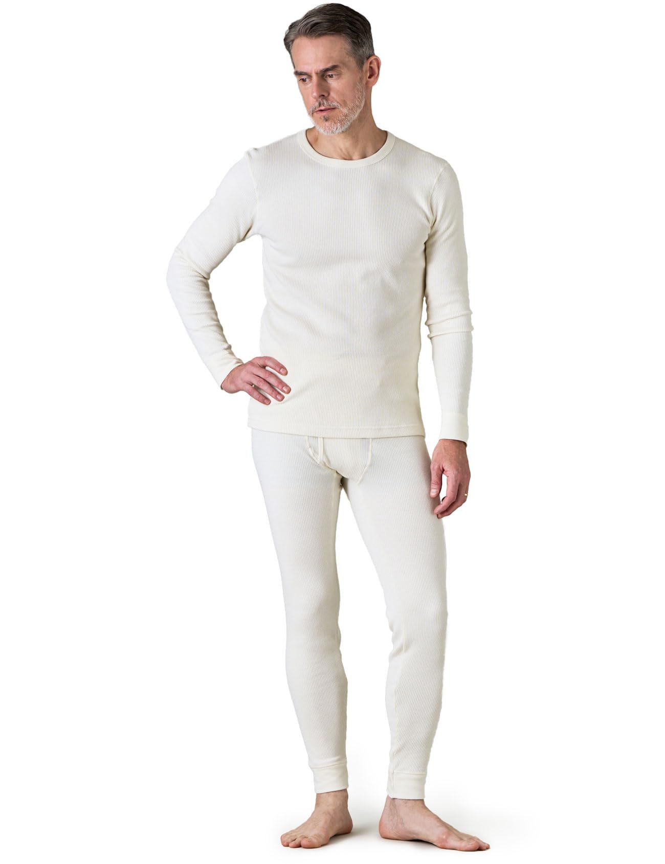 LAPASA sous-vêtements Thermiques en Maille Waffle pour Homme – Ensemble avec Haut et Pantalon Thermiques ou Haut Seul (Warm/Extra Warm) M60